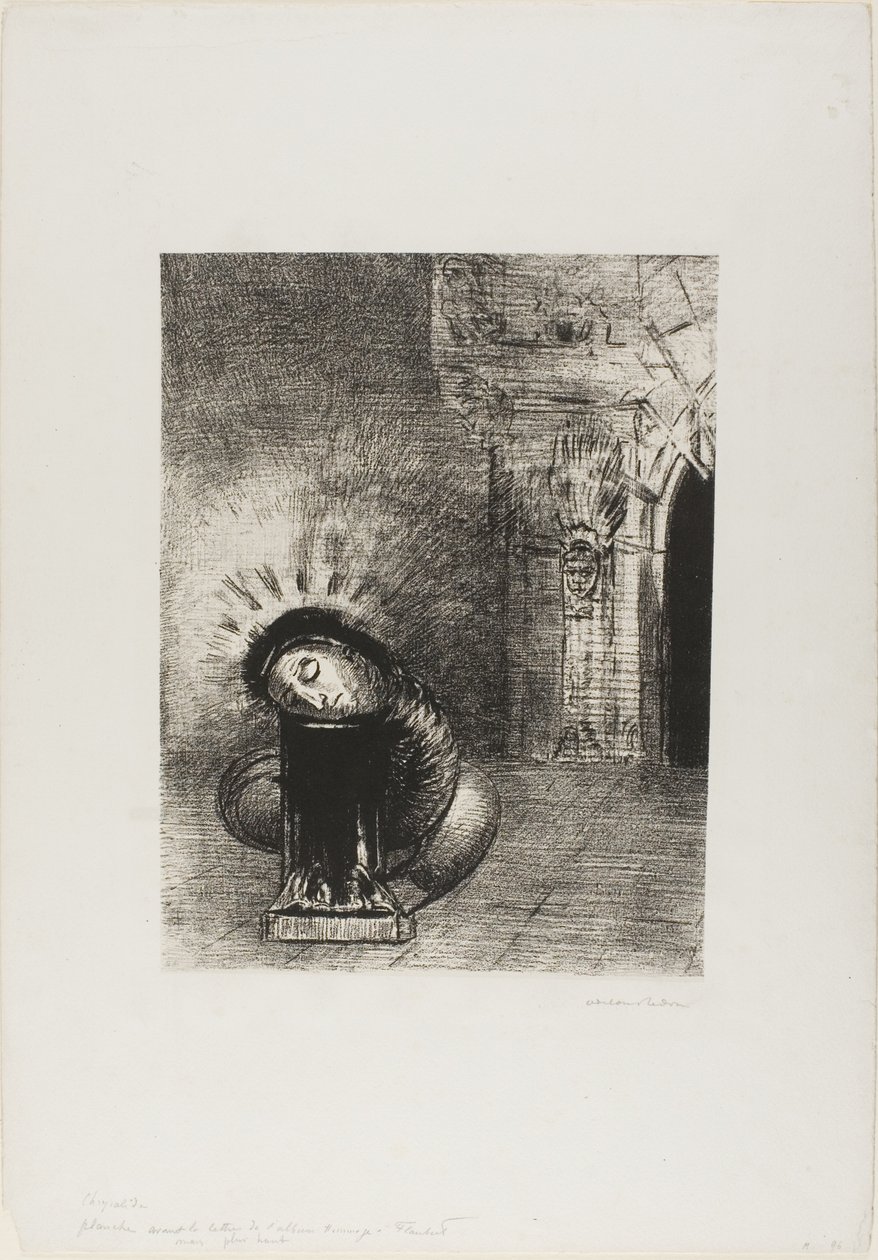 A Long Chrysalis, the Color of Blood, plate 2 of 6 by Odilon Redon