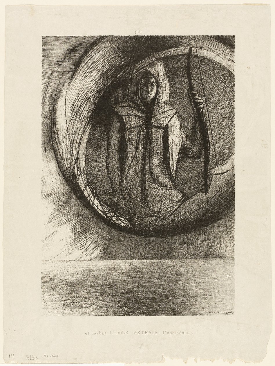 And Beyond, the Astral Idol, the Apotheosis, Plate 2 of 6 by Odilon Redon