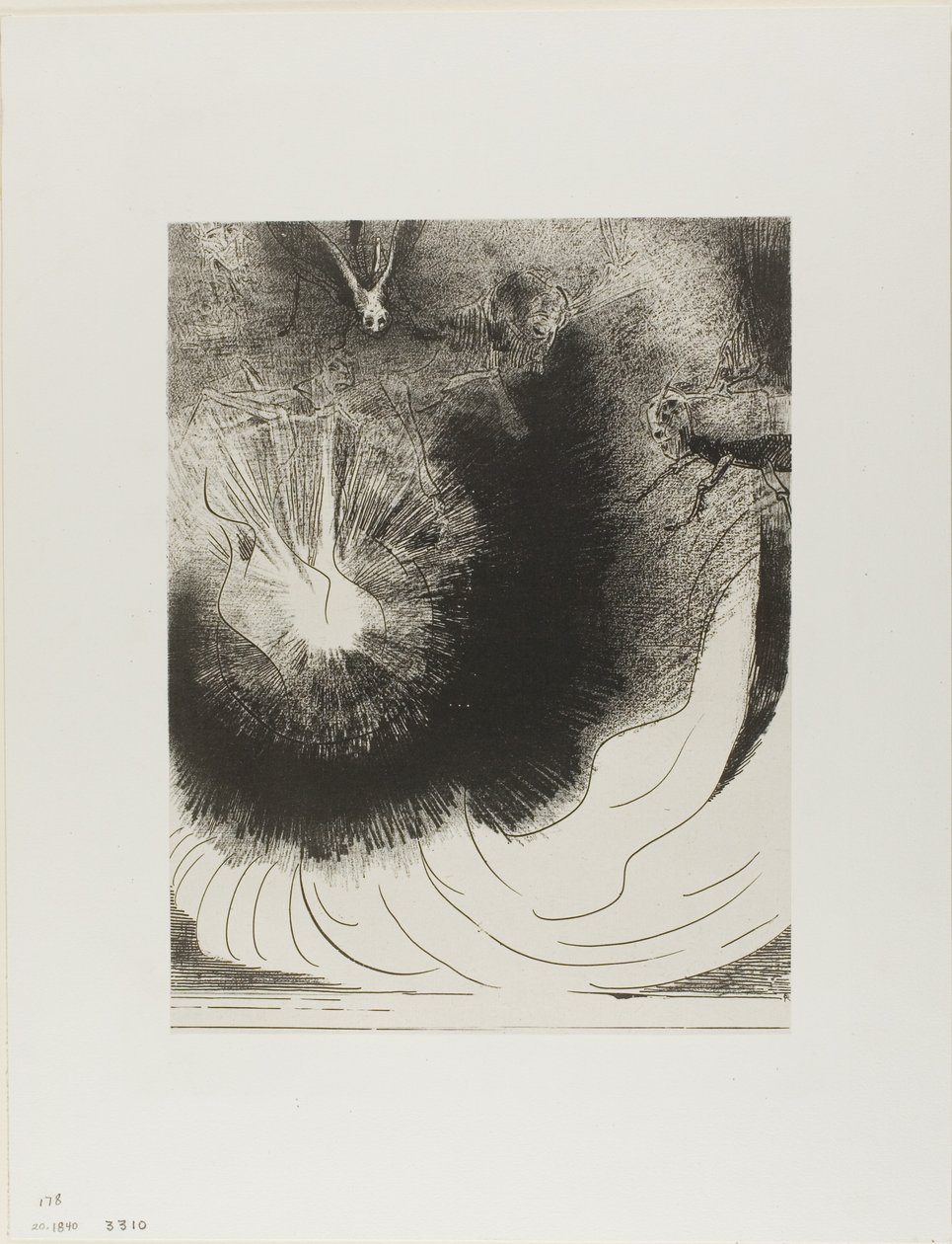 And There Fell a Great Star From Heaven, Burning as it Were a Lamp, plate 5 of 12 by Odilon Redon