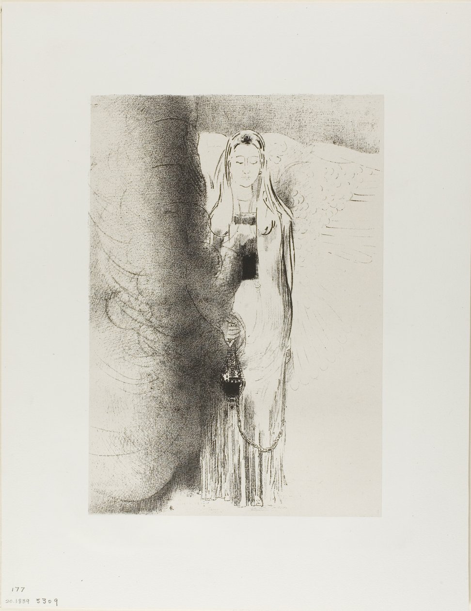 And the Angel Took the Censer, plate 4 of 12 by Odilon Redon