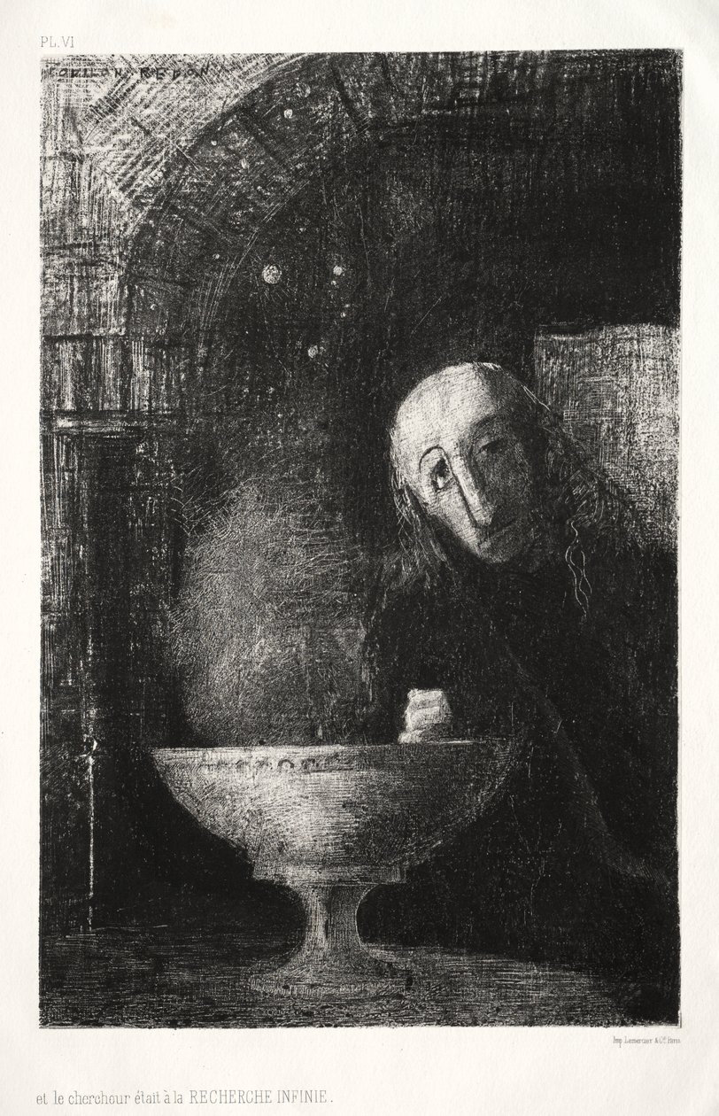 And the Searcher was Engaged in an Infinite Search by Odilon Redon