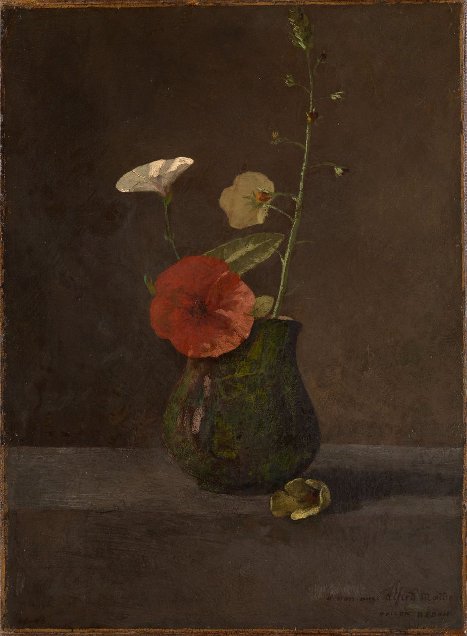 Flower Still Life in Green Jug by Odilon Redon