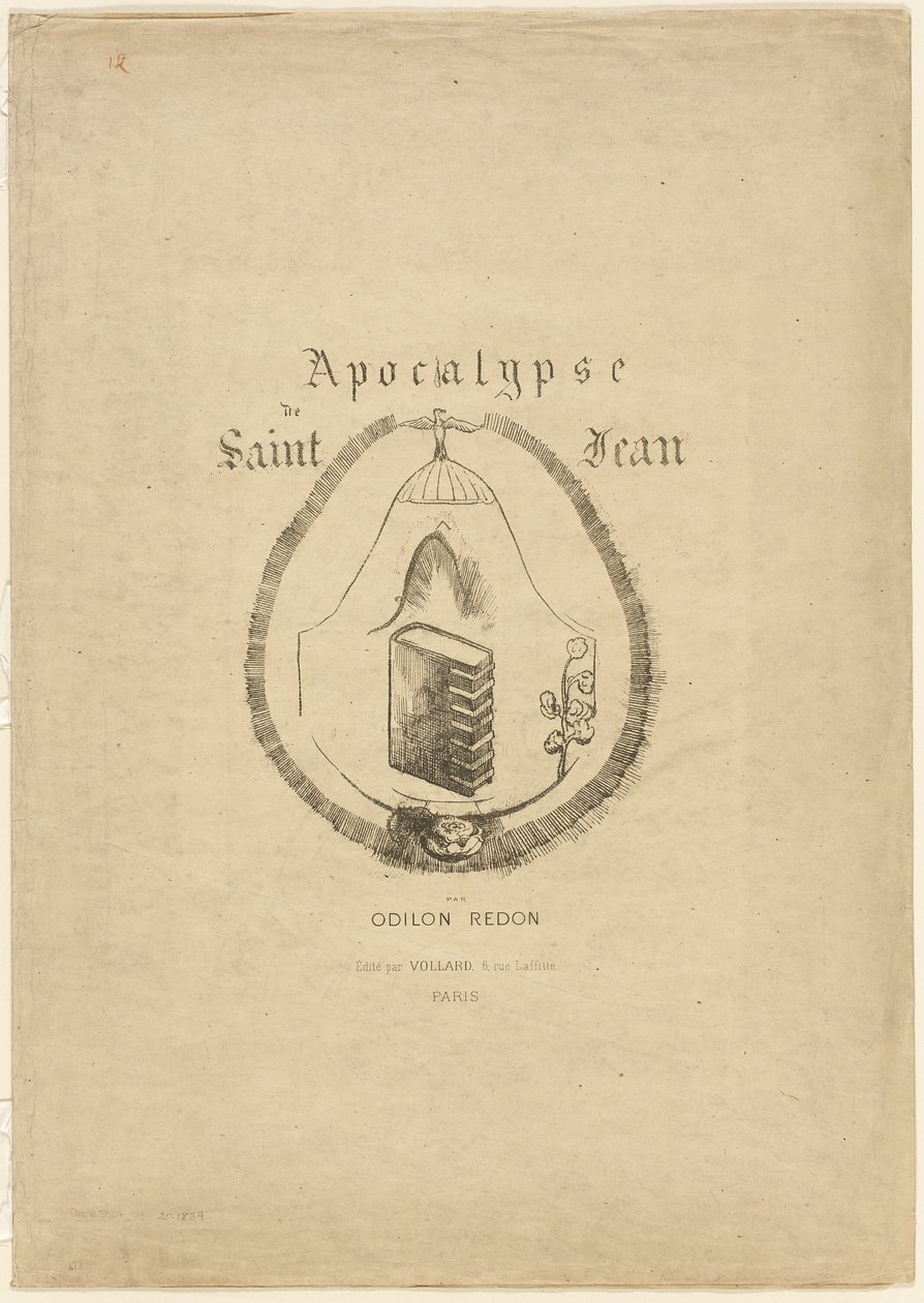 Cover/frontispiece for the Apocalypse of Saint John by Odilon Redon