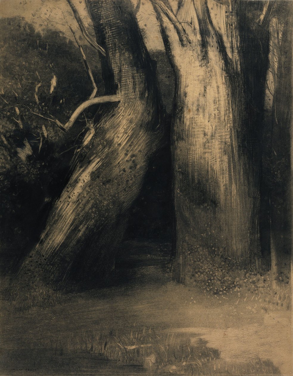 Two Trees by Odilon Redon
