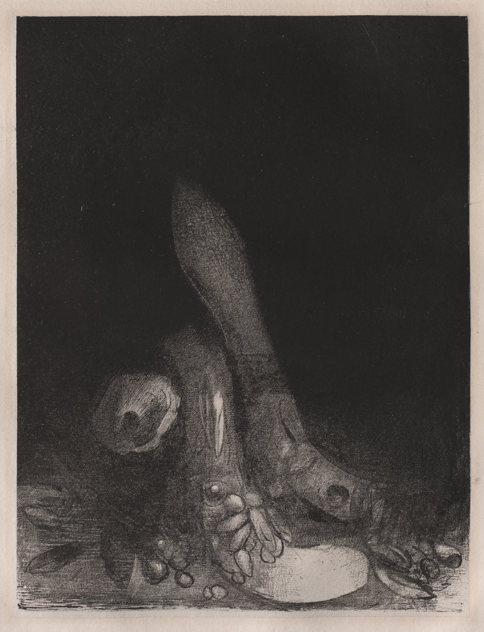 Flowers Fall and the Head of a Python Appears by Odilon Redon