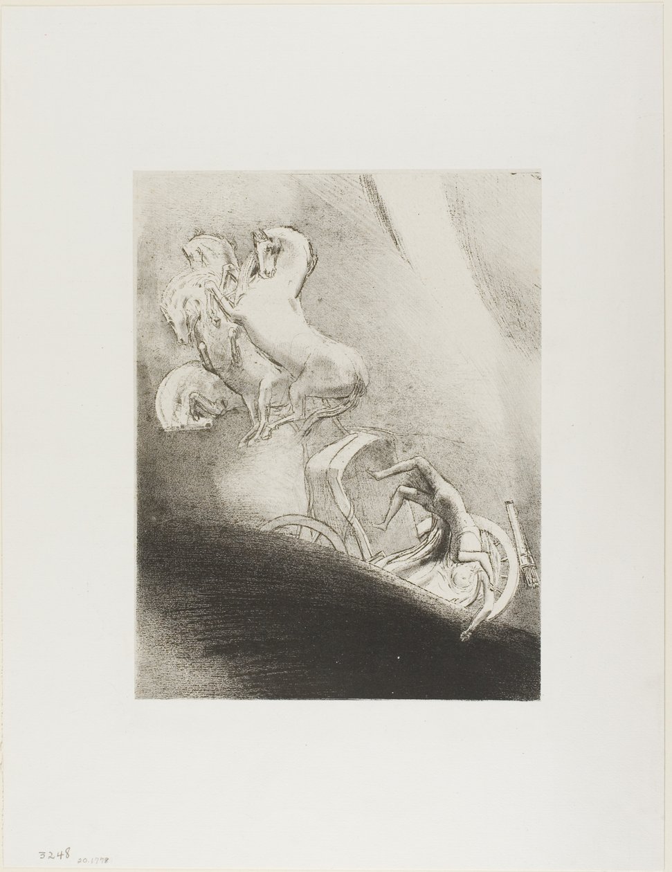 He Falls Head Foremost Into the Abyss, plate 17 of 24 by Odilon Redon