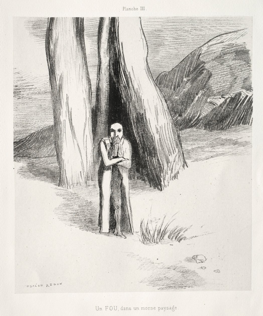 Homage to Goya: A Madman in a Dismal Landscape by Odilon Redon