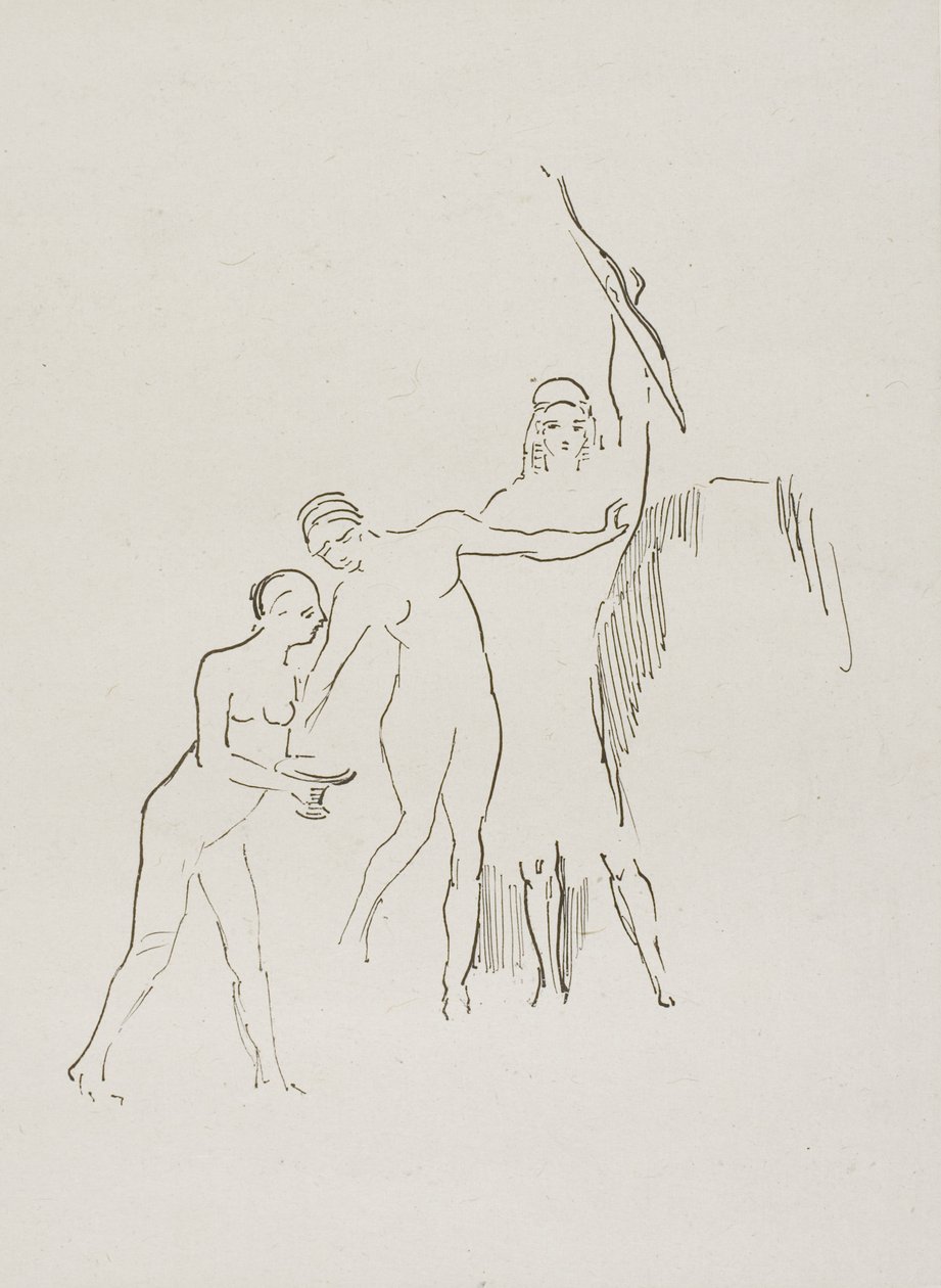 Immediately Three Goddesses Arise, Plate 11 of 24 by Odilon Redon