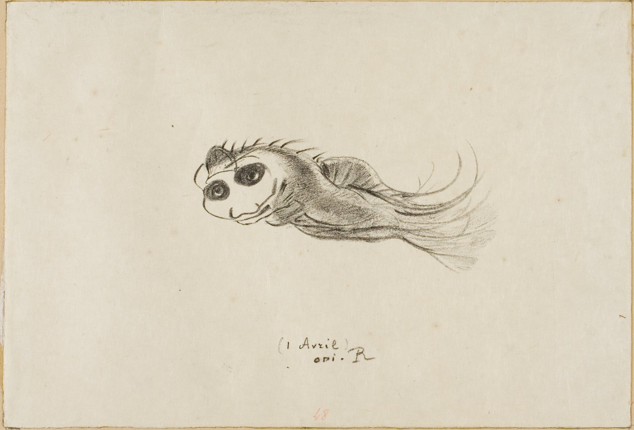 Menu of a Dinner for French Lithographers, April 1, 1887 by Odilon Redon