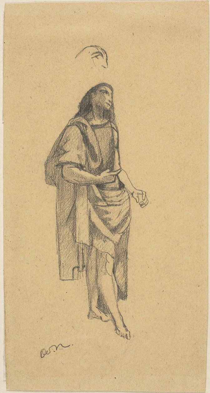 Saint John the Baptist, with Sketch of Head by Odilon Redon