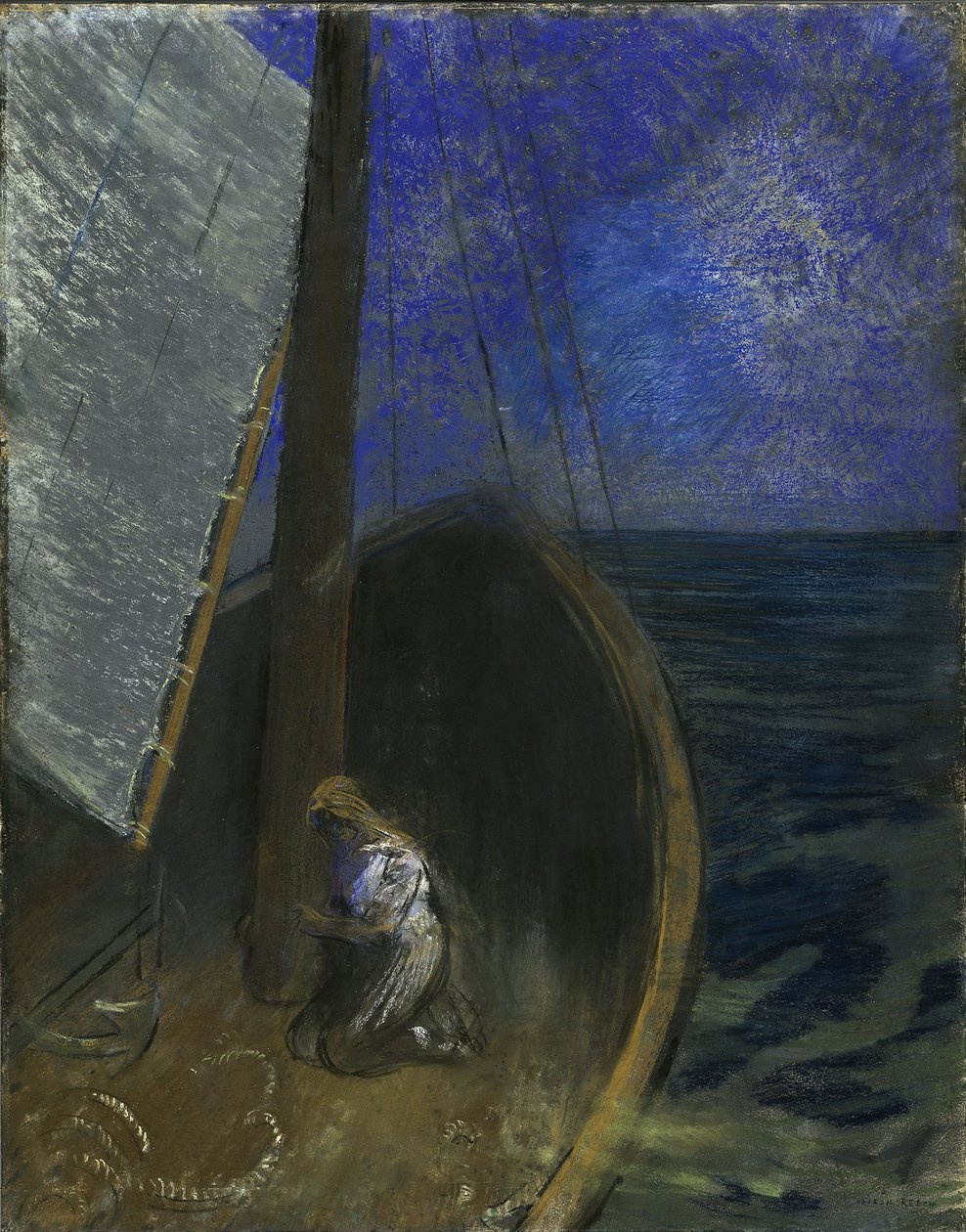 Holy Woman in a Boat by Odilon Redon