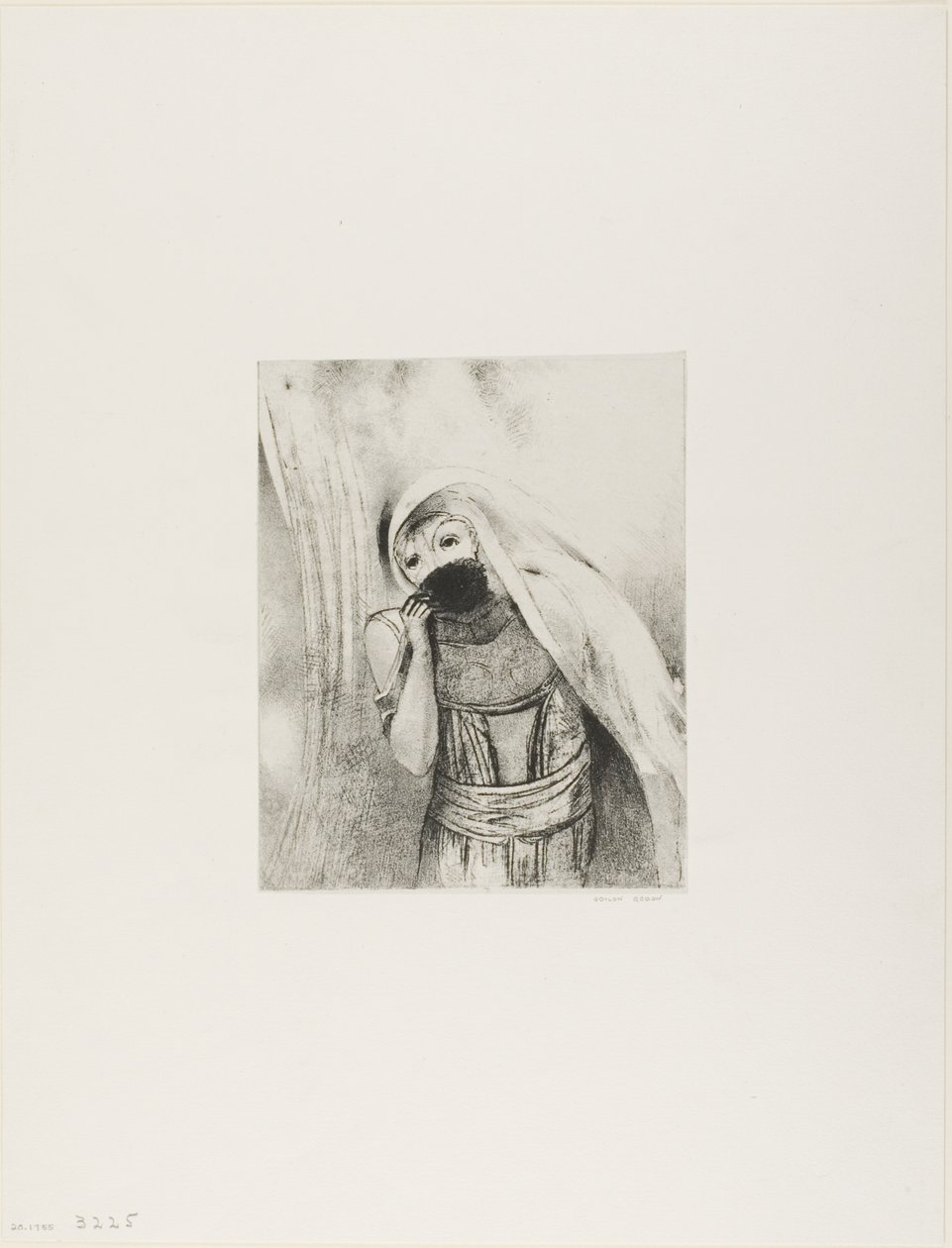 She Draws From Her Bosom a Sponge, Perfectly Black, and Covers it With Kisses, Plate 8 of 24 by Odilon Redon