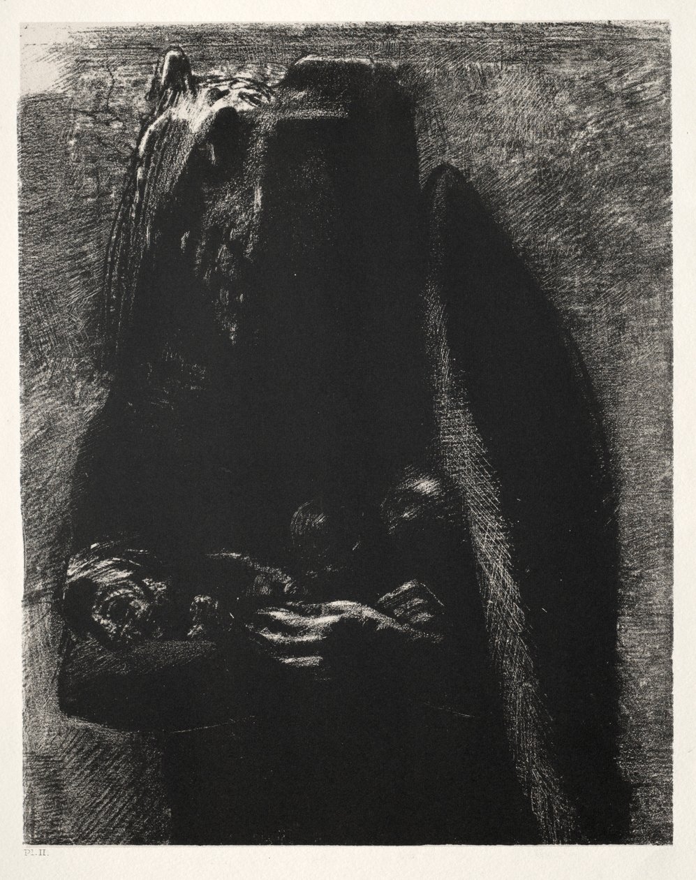 The Temptation of Saint Anthony First Series: It Is the Devil, Bearing Beneath His Two Wings by Odilon Redon