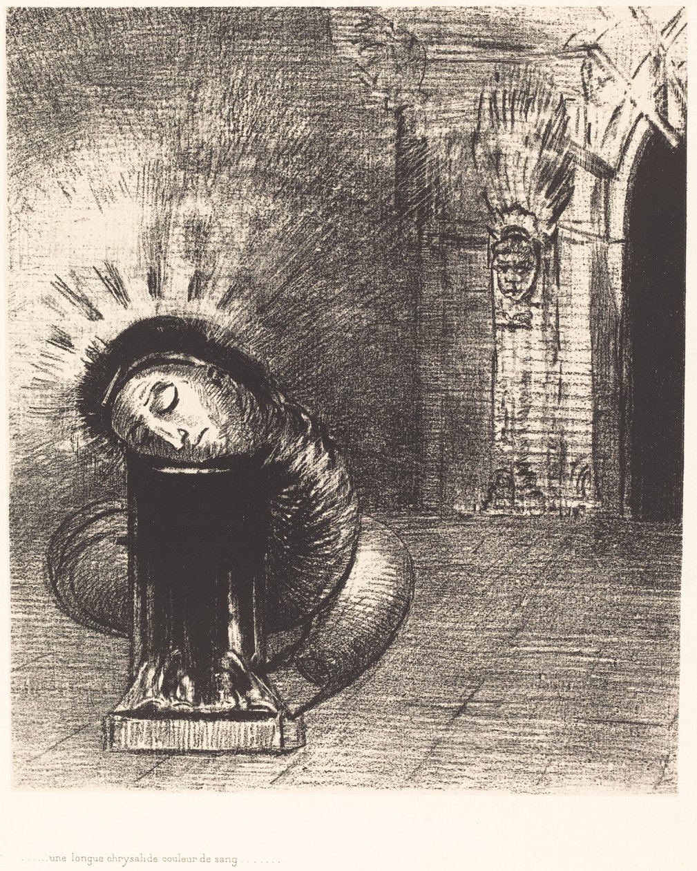 A Long Chrysalis, the Color of Blood by Odilon Redon