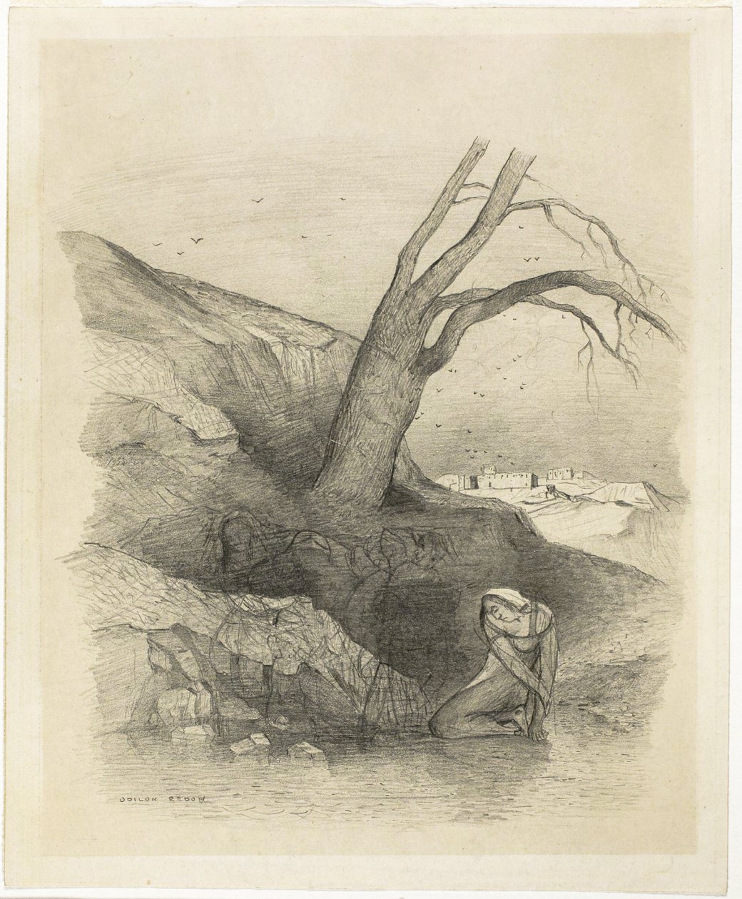 Woman Kneeling by Odilon Redon