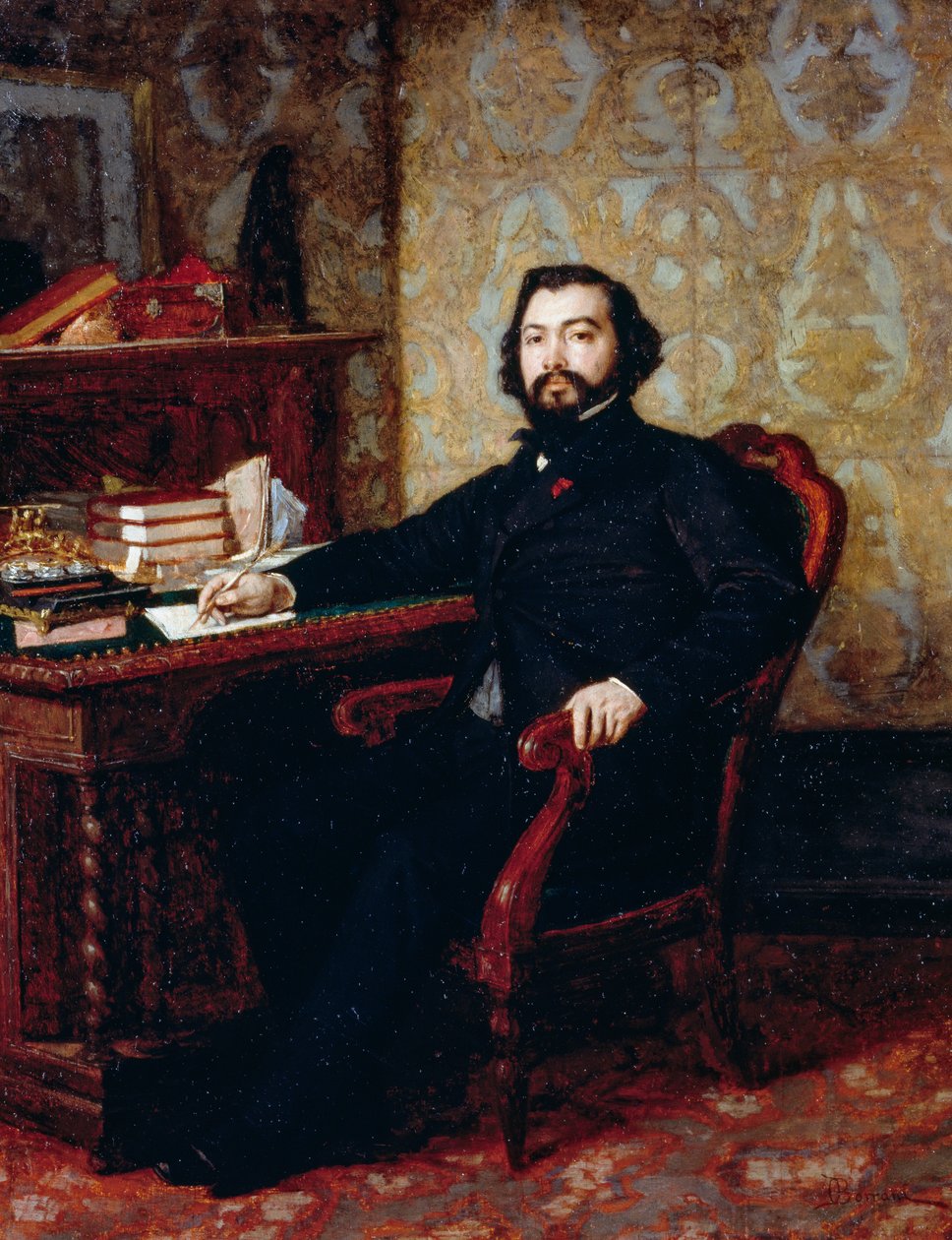 Portrait of Lawyer Aristide Minelli, by Odoardo Borrani by Odoardo Borrani