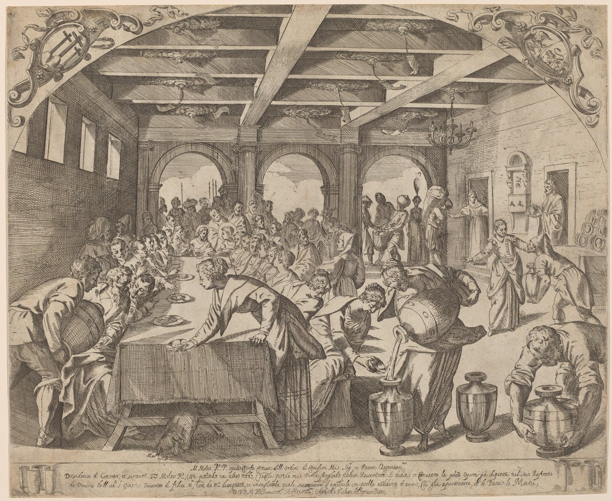 The Marriage at Cana by Odoardo Fialetti after Jacopo Tintoretto