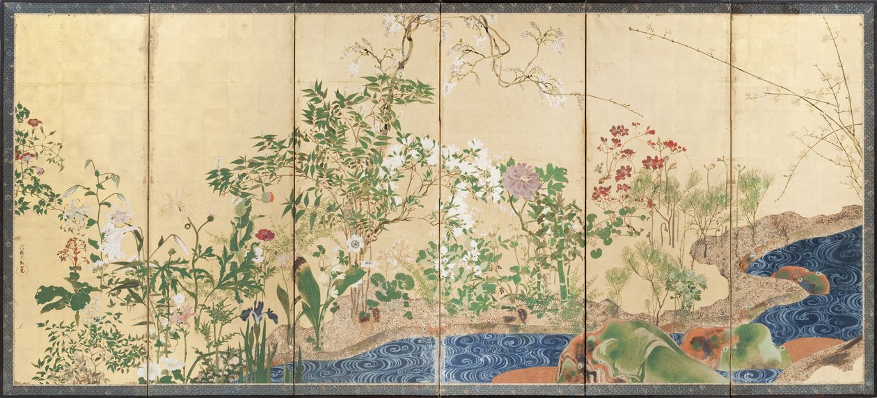 Flowers of Spring and Autumn by Ogata Korin