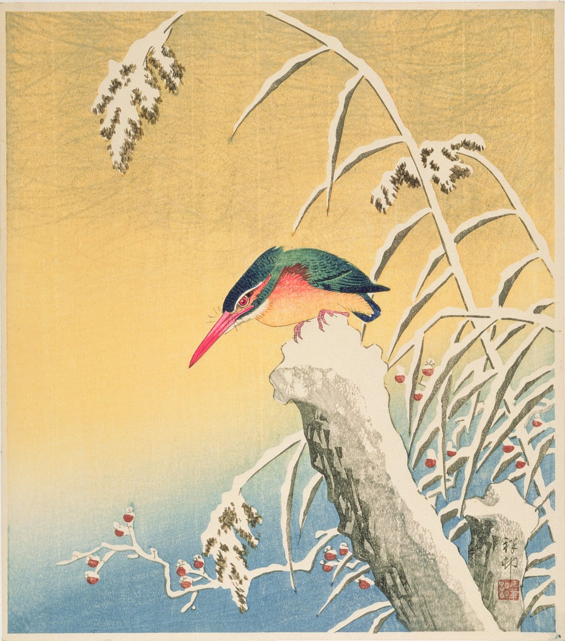 Kingfisher in the Snow, 1935 by Ohara Koson