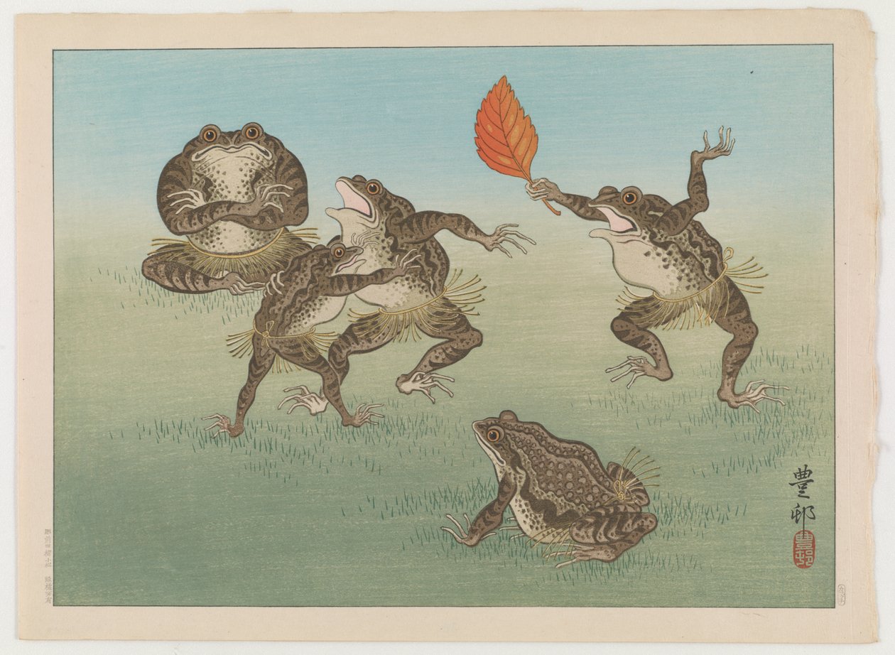 Sumo-wrestling toads by Ohara Koson: Buy fine art print