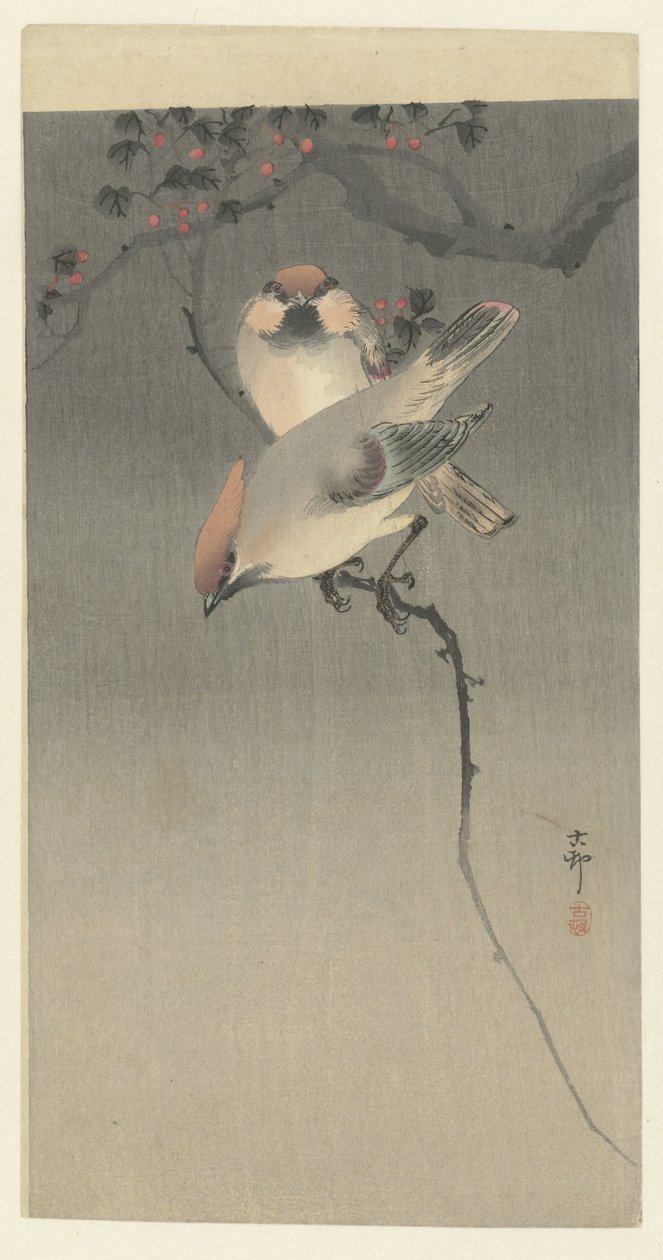 Waxwings by Ohara Koson