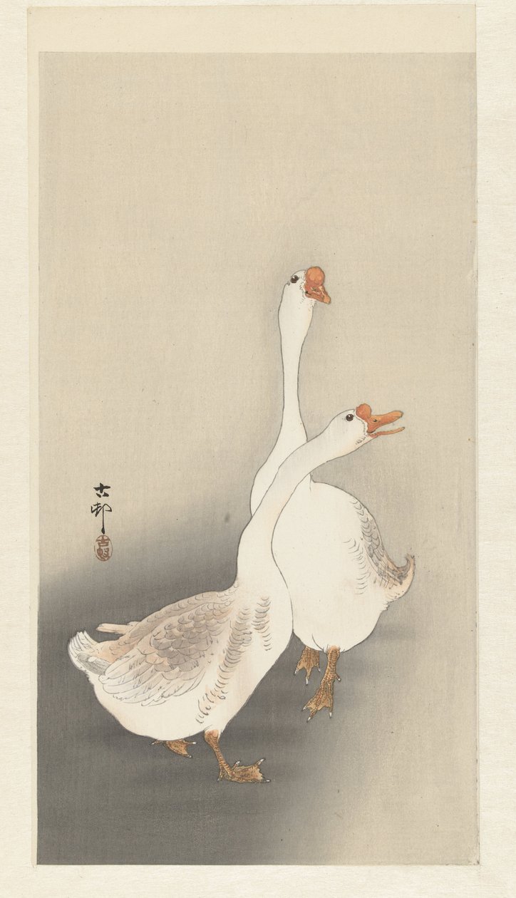 Two Geese by Ohara Koson