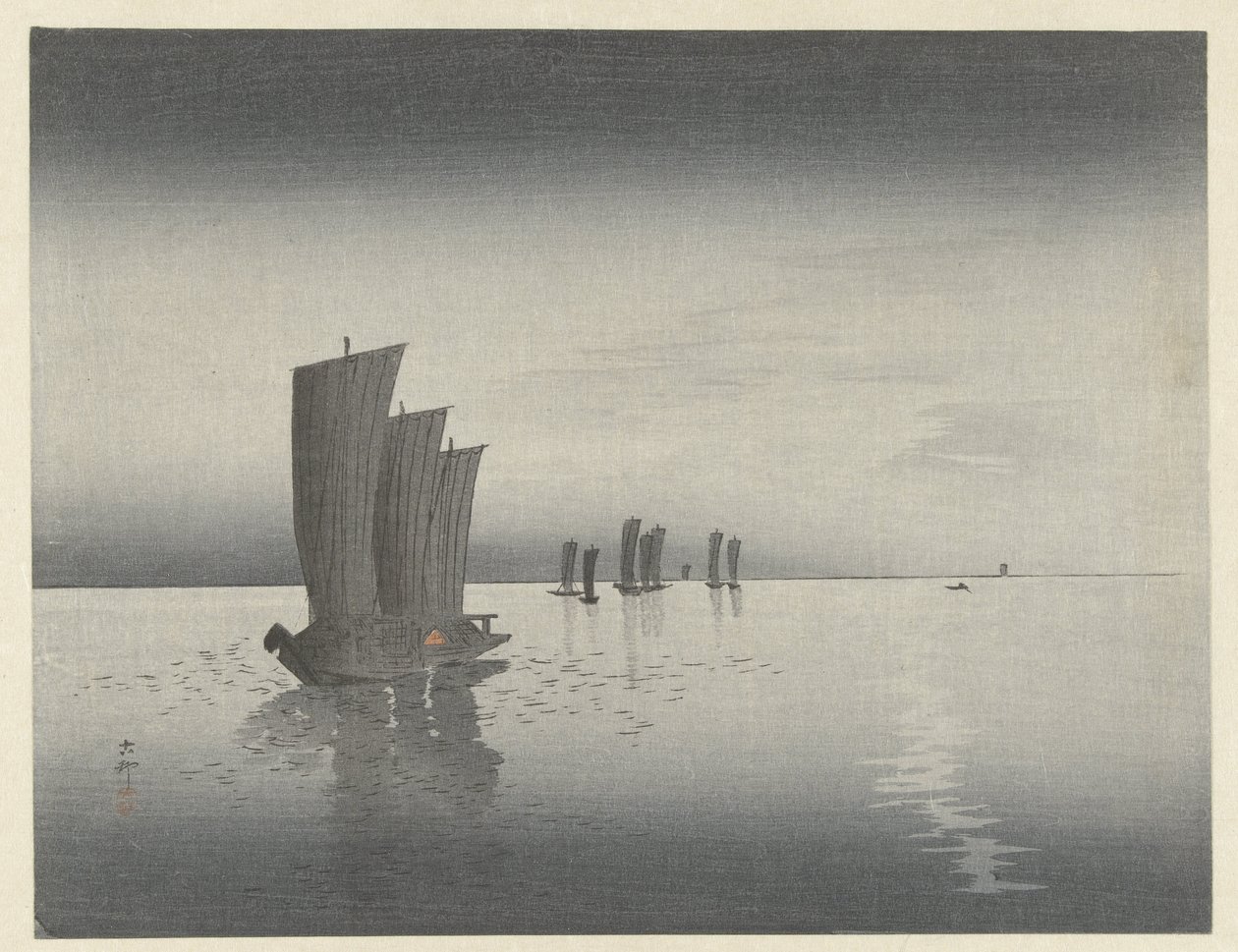Fishing Boats by Ohara Koson