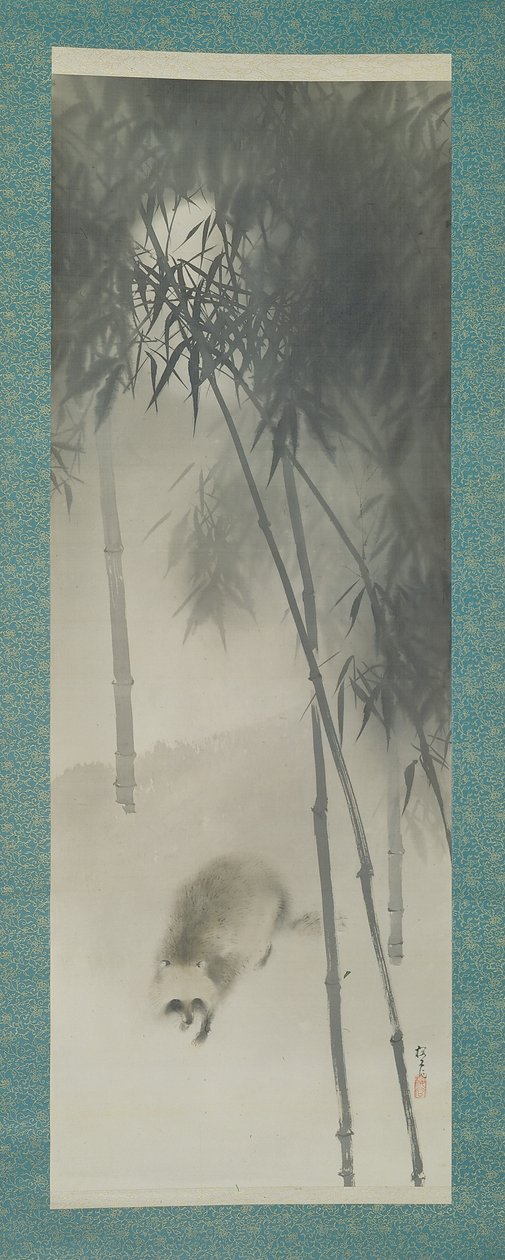Old Raccoon Dog in a Dense Grove of Bamboo, Early 20th Century by Okoku Konoshima