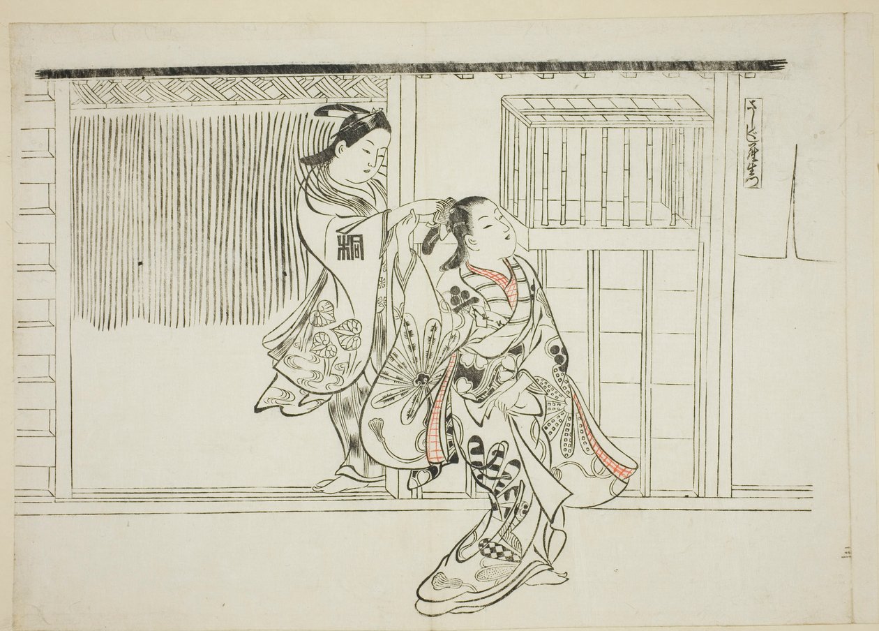 Comb Rashomon, no. 3 from a series of 12 prints depicting parodies of plays by Okumura Masanobu