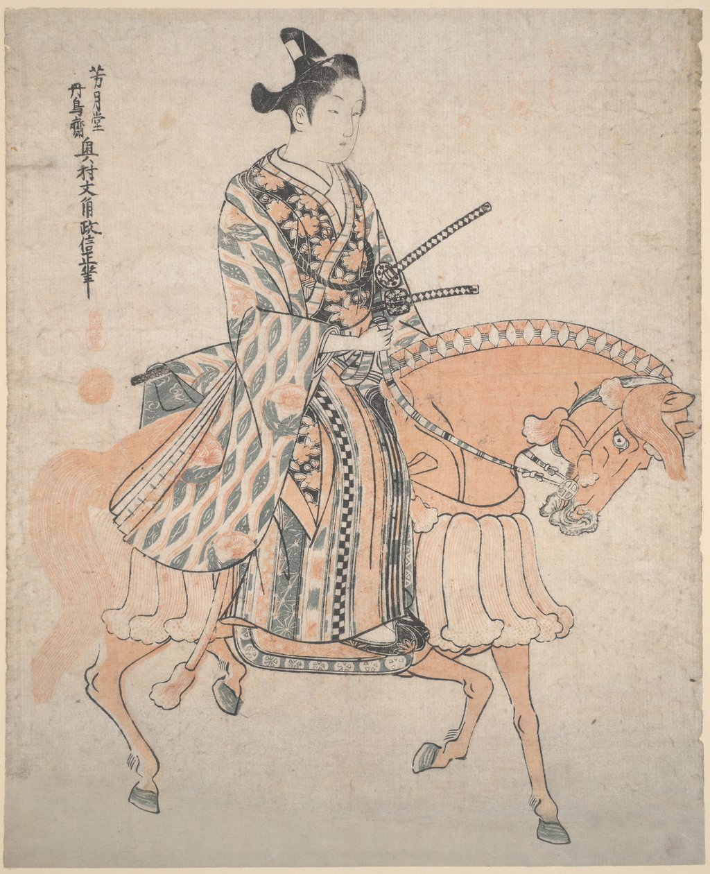 Nobleman on a Horse by Okumura Masanobu