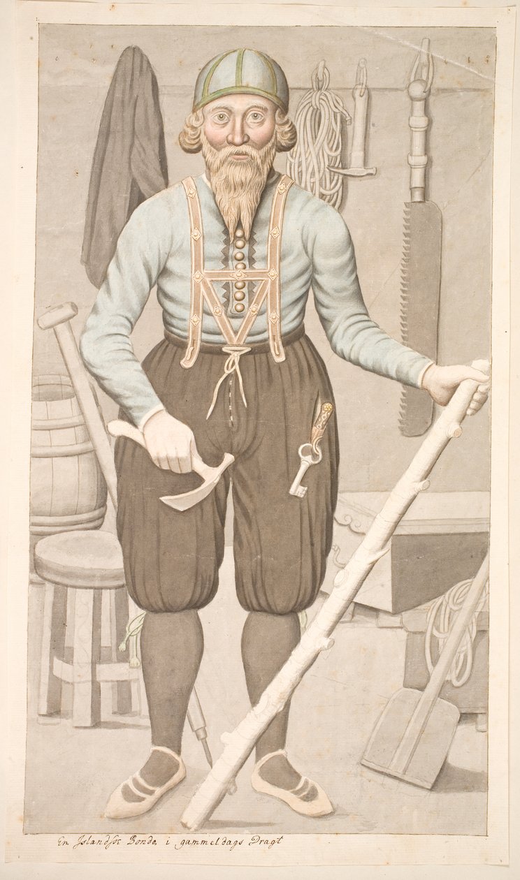 An Icelandic Farmer in Old-Fashioned Dress by Olavius
