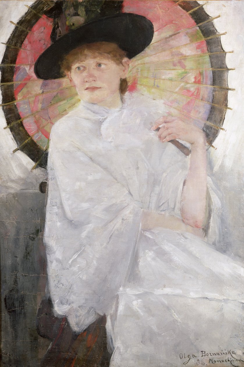 Portrait of a Lady with a Japanese Parasol by Olga Boznanska