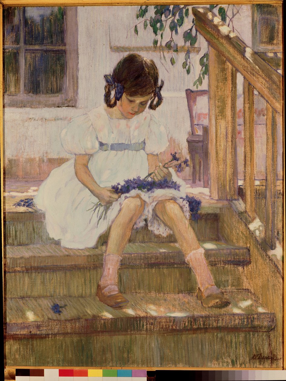 The Little Girl with Blueberries by Olga Lyudvigovna Della Vos Kardovskaya