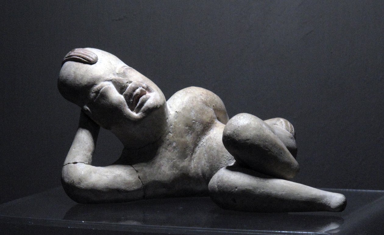 Lying Olmec Baby-Face Figurine, Villa Nueva by Olmec