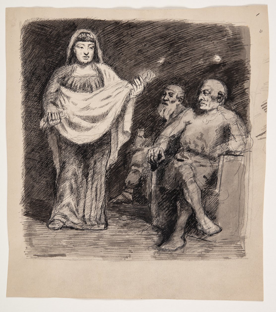 Woman in Front of Two Men: Motif from Nordic Antiquity by Oluf Hartmann