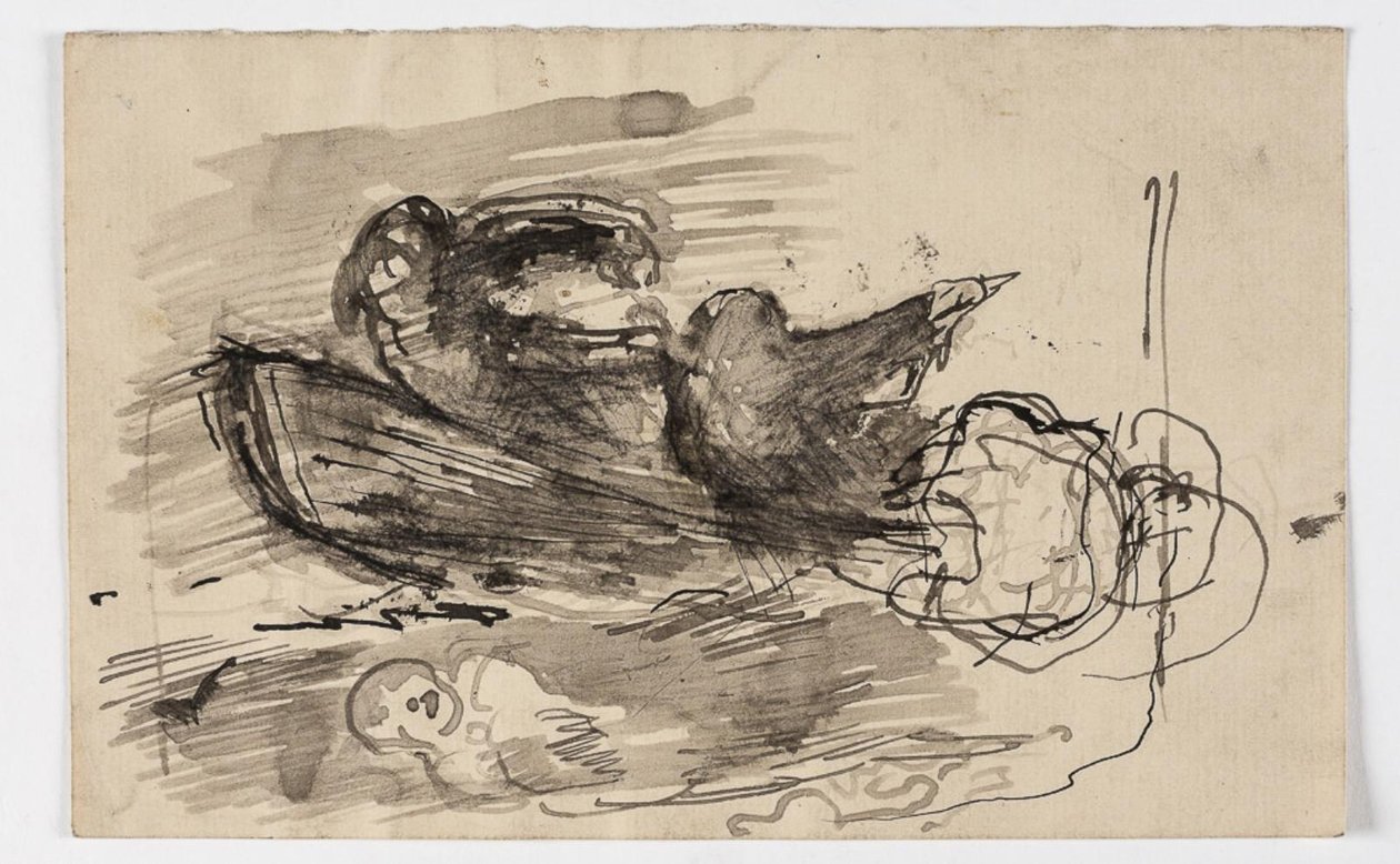 Study for "Psyche Carried Over Styx" (?) by Oluf Hartmann