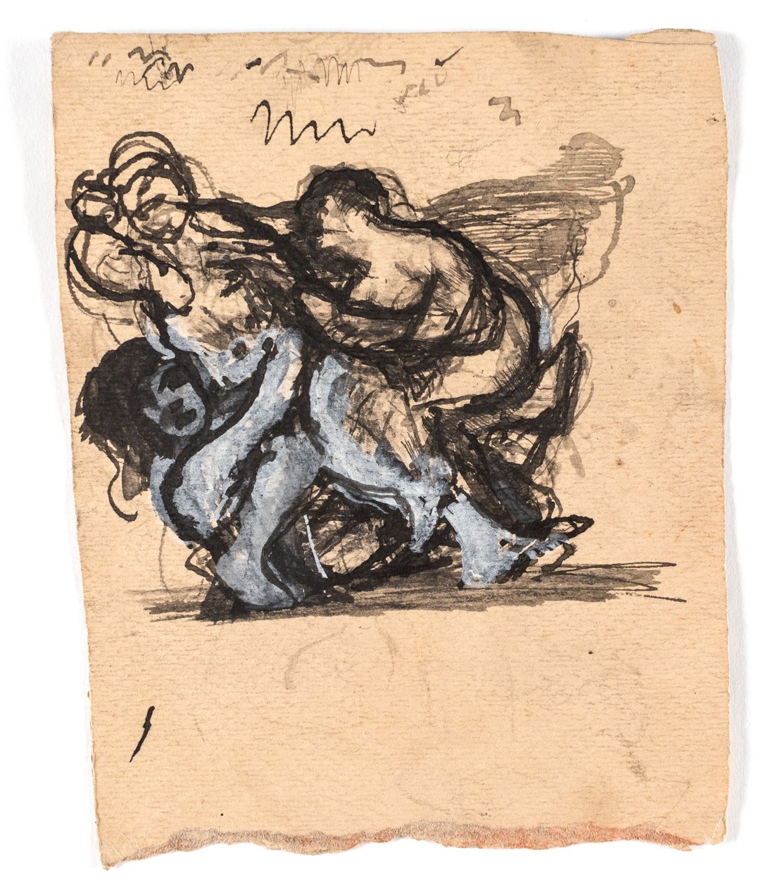 Study for "Two Women Fighting Over a Man" by Oluf Hartmann