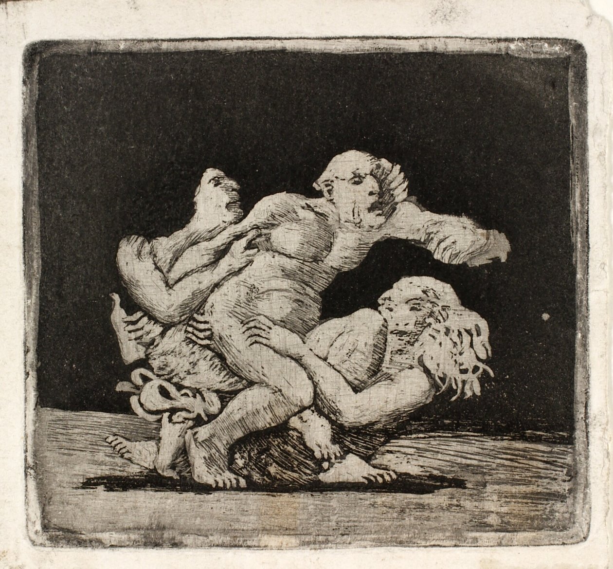 Two Women Fighting Over a Man by Oluf Hartmann