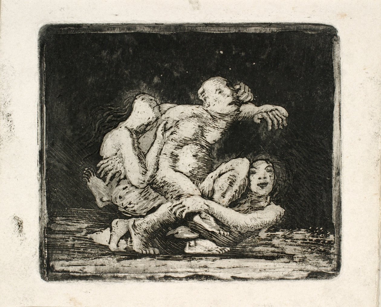 Two Women Fighting Over a Man by Oluf Hartmann