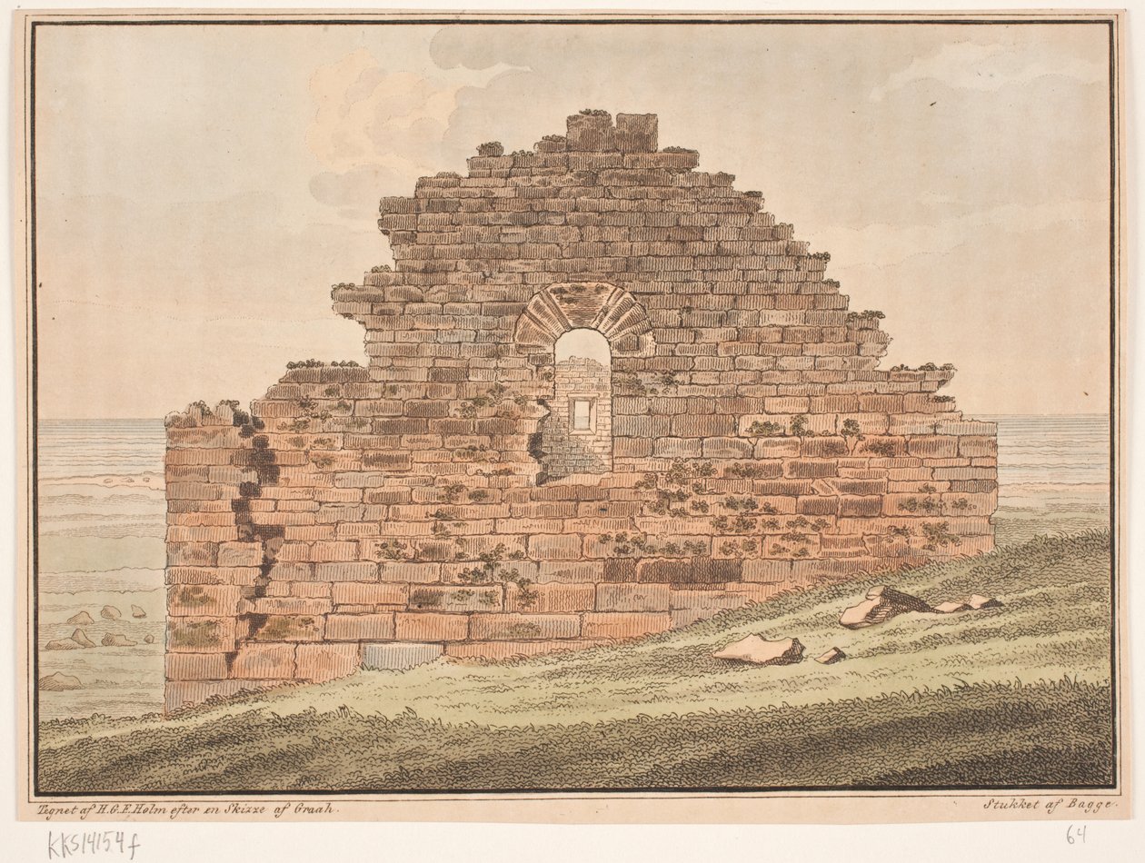 Church Ruin in Greenland. Illustration of W.A. Graah