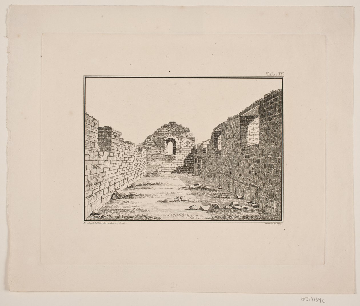 Church Ruin in Greenland. Illustration for W.A. Graah. Expedition to the East Coast of Greenland by Oluf Olufsen Bagge