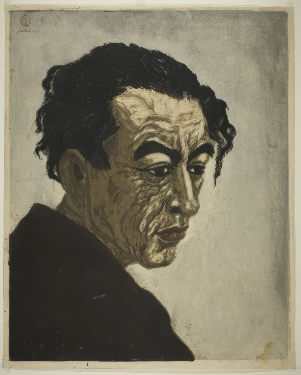 Portrait of the Poet Hagiwara Sakutaro (1886–1942), Author of "Ice Island" by Onchi Kôshirô