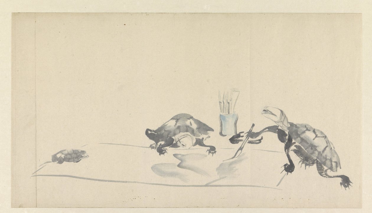 Painting Turtles by Onishi Chinnen