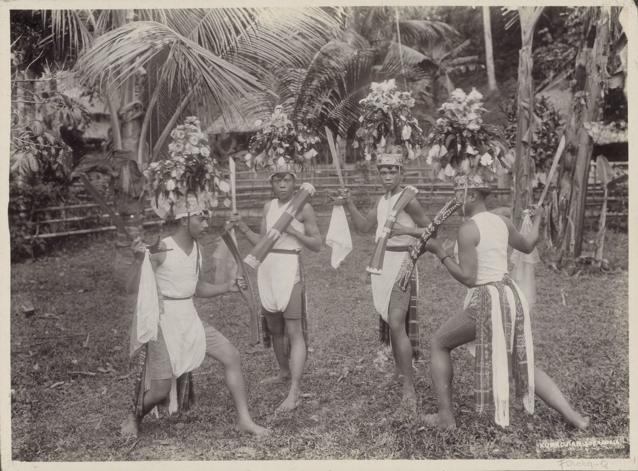 Indian Boys in Costumes Dancing with Kris in Hand by Onnes Kurkdjian