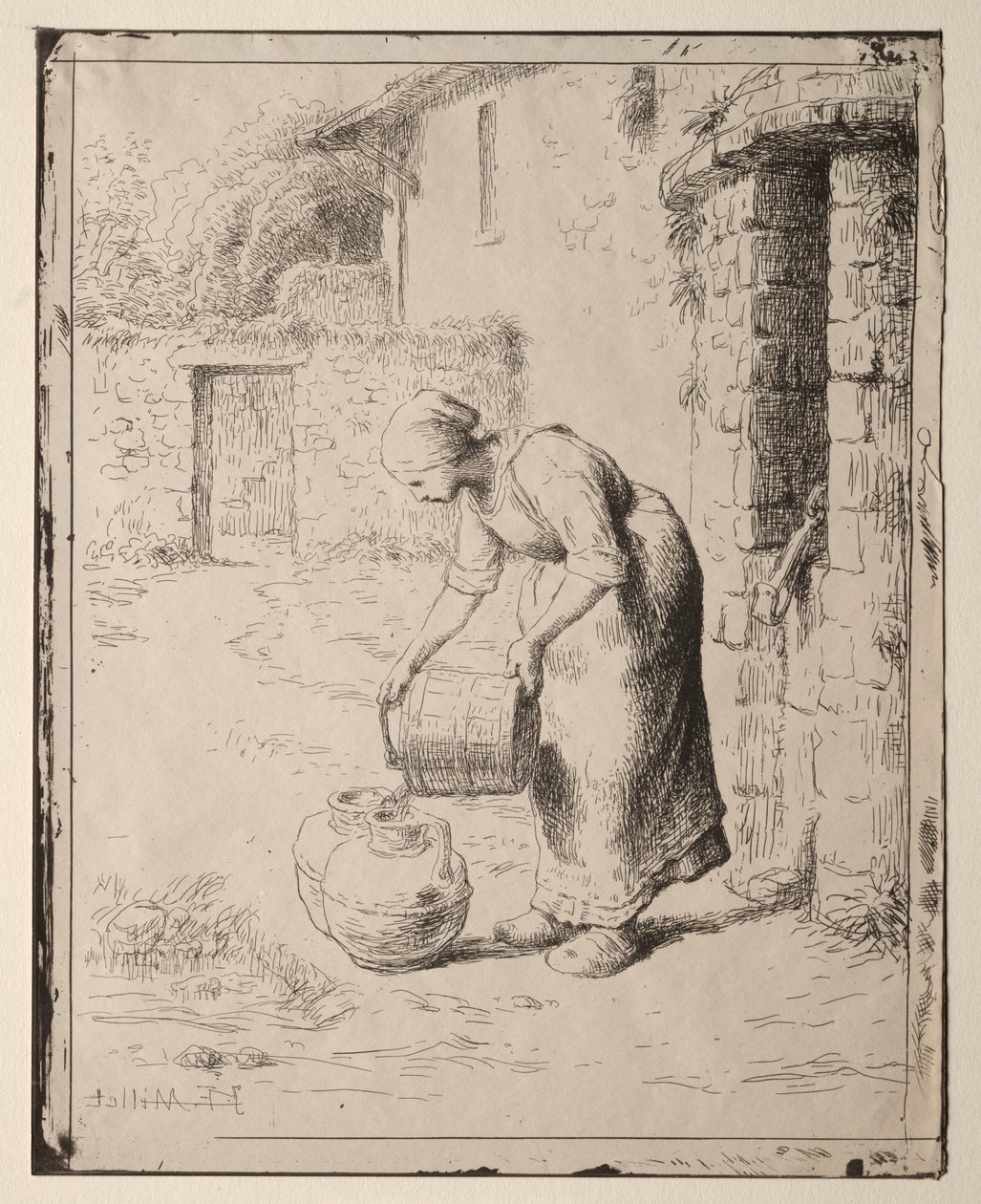 A Woman Emptying a Bucket by Orazio Borgianni