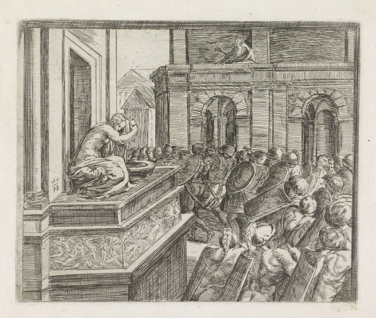 David Spies on Bathsheba (Paintings in the Loggia of Raphael) by Orazio Borgianni