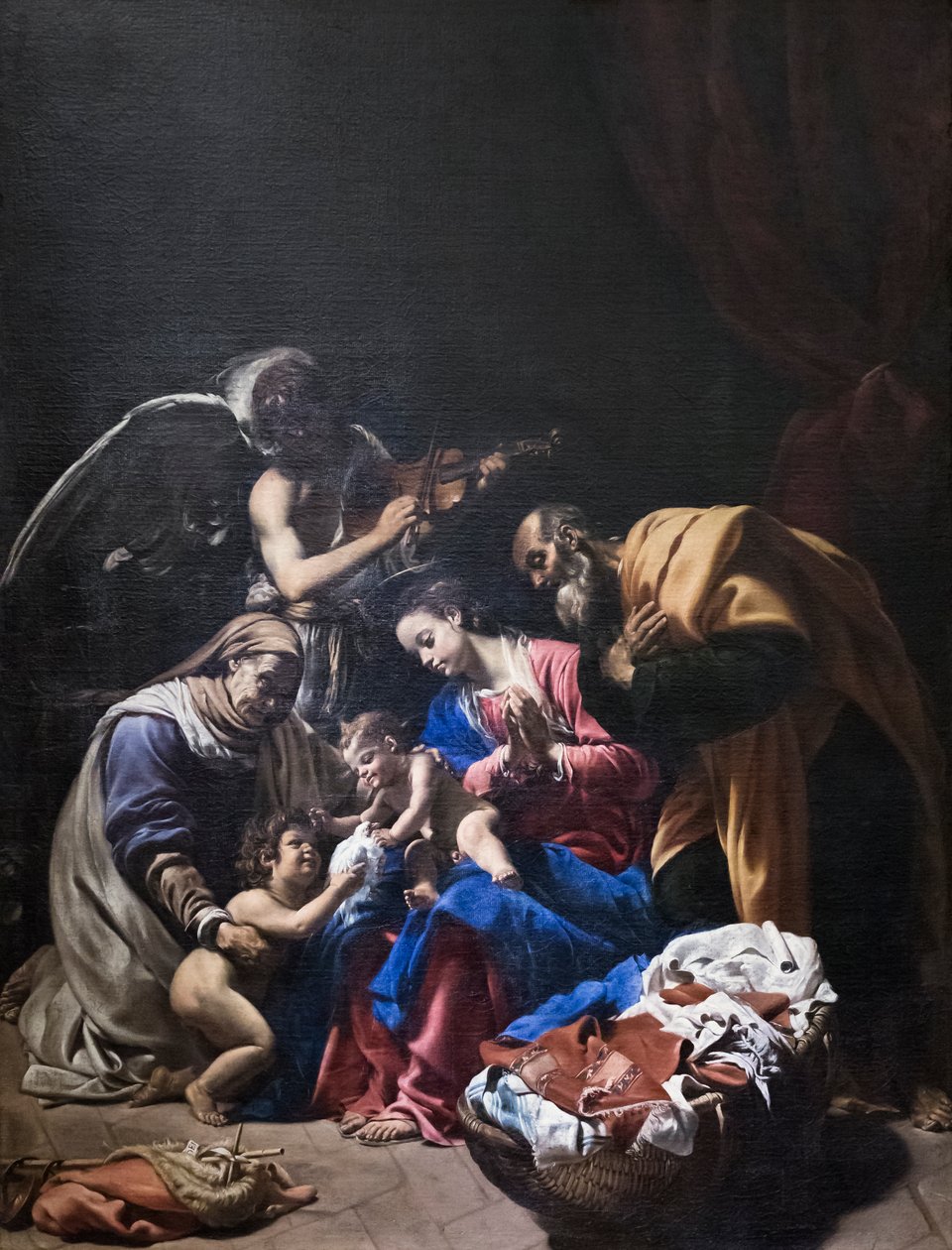 Holy Family with Saint Elizabeth, Saint John the Baptist, and an Angel by Orazio Borgianni
