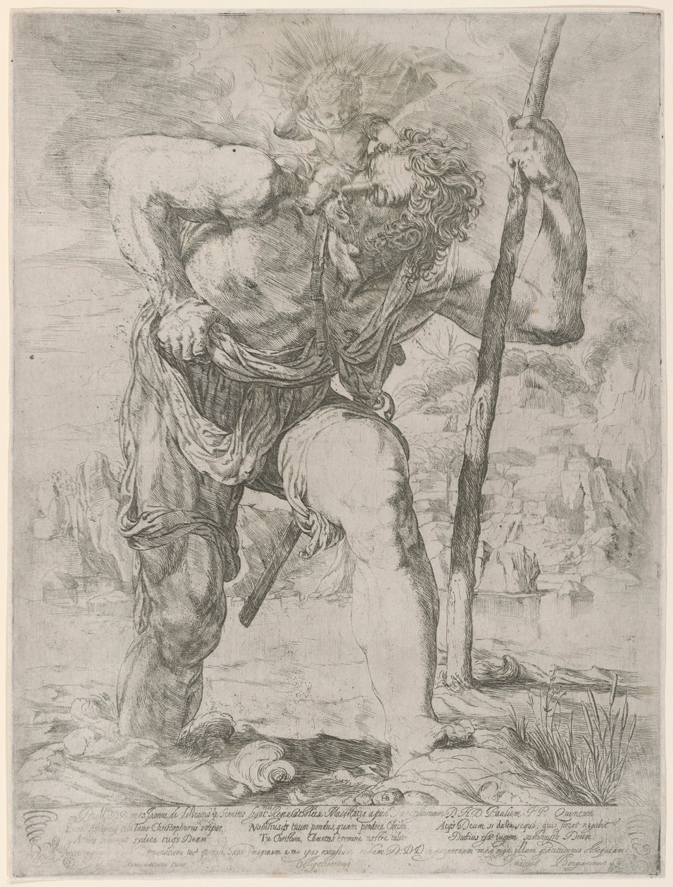 Saint Christopher Carrying the Christ Child by Orazio Borgianni