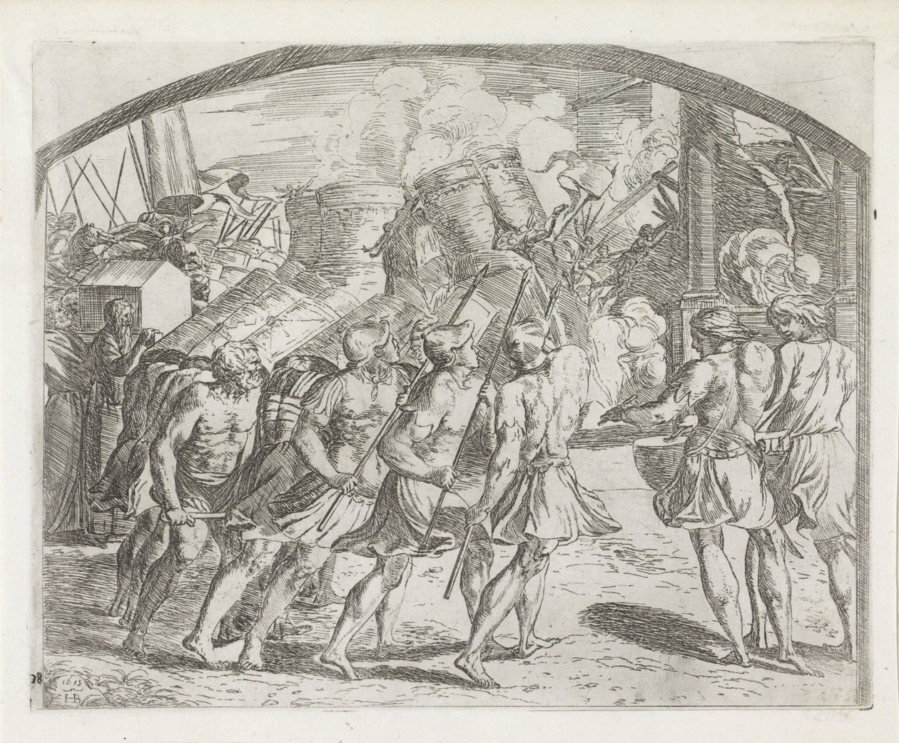 Fall of Jericho (series title: Paintings in the Loggia of Raphael) by Orazio Borgianni