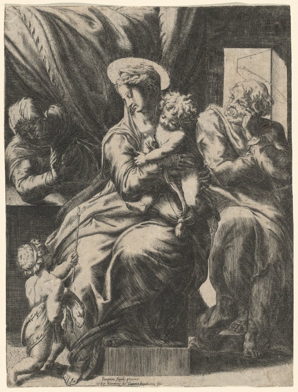 Holy Family with Saint Elizabeth and the Young John the Baptist by Orazio de Santis, after Pompeo Cesura